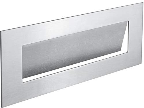 Gedotec Zeitungsklappe Edelstahl Briefeinwurf-Klappe für Haustüren & Wohnungseingangstüren | Tür-Einwurfklappe rostfrei | Postschlitz recht-eckig 330 x 110 mm | 1 Stück - Abdeckung nach Innen öffnend