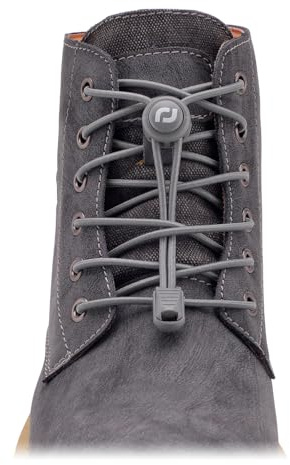 Lacci per scarpe da ginnastica senza cravatta, extra lunghi elastici per stivali, scarpe da ginnastica taglie forti e pattini a rotelle, grigio scuro, Taglia unica