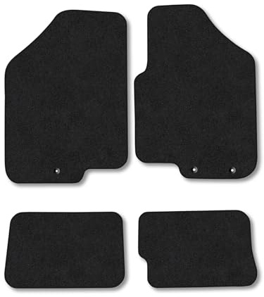 Kia Soul (2011-2014) Car Mats Accessories Tailored Fit Carpet Floor Mats Non Slip Black Trim Full Coverage Compatible Accessory Front Rear Set Anti Slip Granulated Backing Hand-Finished Clips