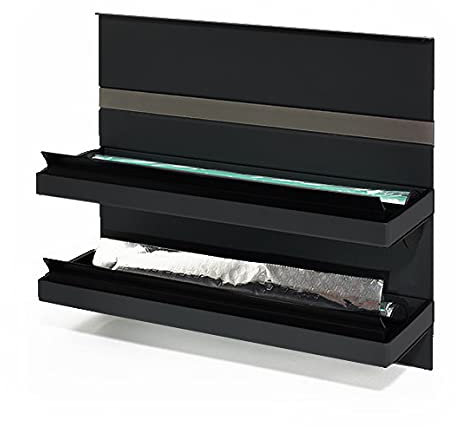 Linero MosaiQ Folienrollenhalter 350 x 110 x 300 mm schwarz matt/Folienabroller/Relingsystem/Kesseböhmer