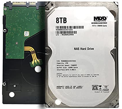 MaxDigitalData - Disco duro interno de 8 TB 7200 RPM 256 MB de caché SATA 6 Gb/s de 3,5 para almacenamiento en red NAS (MD8000GSA25672NAS)