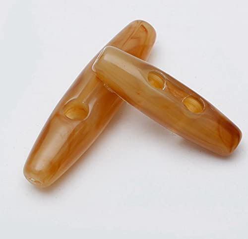 NC 10Pcs Harz Knebelknöpfe Zwei Löcher Knebelknöpfe Zubehör Olive Schnalle Handwerk DIY Zubehör Horn Knebelknöpfe für Mäntel Pullover Handwerk Dekor Oval Horn Nähen Stricken Knöpfe