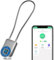eLinksmart Kordel-Vorhängeschloss, Fingerabdruck-Kabelschloss, Handy-App-Vorhängeschloss, Gepäckschloss, Möbelschloss, 38cm Stahlkabelschloss für Tür, Schule, Fitnessstudio