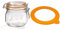 Le Parfait - Bocaux Super - 0,5L, Lot de 6 & Sachet de 10 rondelles Super - 85mm, Rouge
