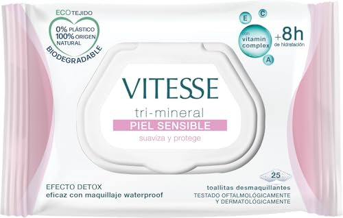 Vitesse Tri-Mineral Sensitive Gesichtstücher, 25 U, Unisex