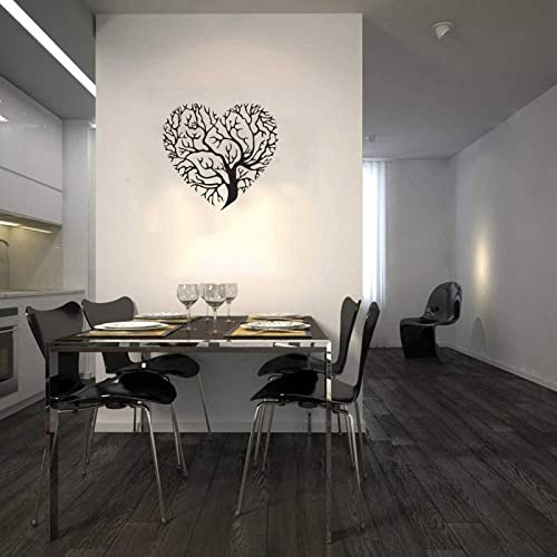 Squisita scultura da parete Art Decor Arte da parete in metallo Albero della vita a forma di cuore Decor arredamento minimalista per la casa, Scultura da parete creativa in ferro battuto cavo per gli