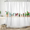 Ttincceer 180x180cm Cactus Gatto Doccia Tenda Verde Deserto Pianta Animale Doccia Tende Acquerello Cactus Pet Gatto Bagno Tenda Impermeabile Vasca da Bagno Tenda
