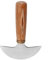 Focket Cuchillo de Cuero de Cabeza Redonda, Cuchillo de Cuero de Media Luna Redondo con Mango de Nogal, Cuchillo de Cuero Redondo Cuchillo de Trabajo para Manualidades en Cuero