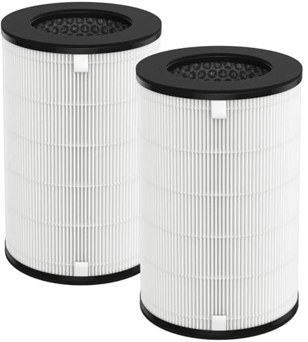 3-in-1 True HEPA Filter Replacement for HoMedics AP-T40 5-in-1 Tower Air Purifier Models # AP-T40FL, AP-T40WT, AP-T45-BK and AP-T45-WT, 1461901 (Costco Model), 2-2-2 Pack