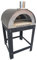 Forno a legna da esterno - 4 pizze con carrello e girarrosto, cottura diretta in acciaio, con mattoni refrattari e pirometro 500 gradi - forno per pizza da giardino, cuoci Pane, dolci, carne e pesce