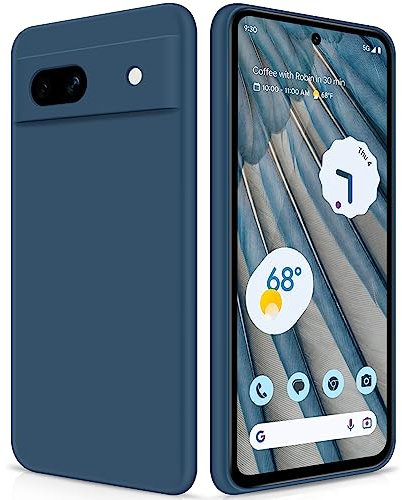 GiiYoon Hülle Kompatibel mit Google Pixel 7A, Hochwertiges Liquid Silicone Case, Rundumschutz Handyhülle, Kratzfestes Weiches Mikrofaserfutter- Blau