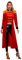 inlzdz Déguisement Cirque Femme Smoking Costume Monsieur Loyal Manteau Médiéval Gothique Cape Magicien Longue Veste de Fanfare Parade S-3XL A Rouge M
