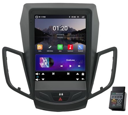 Für Ford Fiesta 2009-2016 8 Core 9.7 32GB Android 12 Autoradio DAB+Radio CarPlay Navi GPS HD Touchscreen Autoradio Bluetooth DAB+Radio WiFi,FM RDS Radio USB (2GB RAM+32GB ROM)