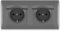 BSEED Doppelsteckdose mit wasserdichter Abdeckung, Schuko Steckdose Unterputz mit Steckklemme, 2 Fach Steckdose mit PC Rahmen, Einbausteckdose 16Amp, Doppel Schutzkontakt Steckdose Grau - 152 mm