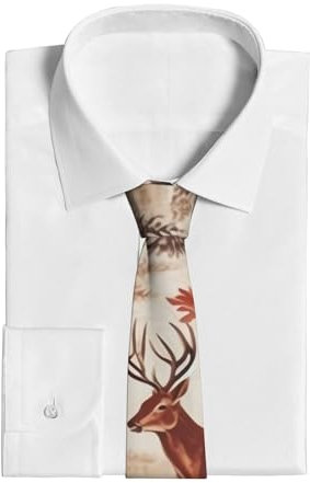 Herren-Krawatten, schmale Krawatte, Tiermotiv, Wildtier-Bär, Hirsch, bedruckt, formelle Business-Hochzeit, Seidenkrawatten für Männer