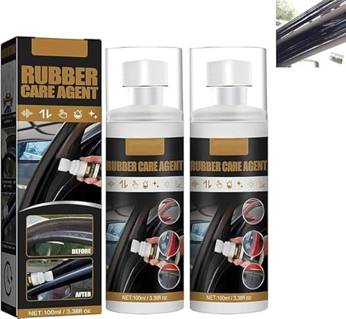 Rubber Care Agent,Car Plastic Restorer fluid,Car Rubber Care Agent,Car Gloss Rubber Seals Agent,Plastic Coating Agent Prevents Drying & Aging Plastic Care for Cars Truck Motorcycle 2PC