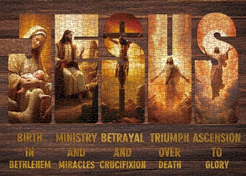 Christian Puzzles for Adults 1000 Pieces, Jesus Christ Puzzle Jigsaw Puzzles Easter, Religious Spiritual Bible Puzzle as Family Decor