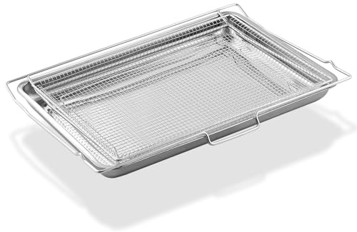NX-AA5000RS Air Fryer Basket and Tray Stove Replacement Parts for Samsung Oven Rack 304 Stainless Steel Air Fryer Tray DG75-01001D NX58F5500SS Air Fry Tray NE63T8111SS/AA Range Oven Tray 1 Pack