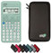Casio FX-92B Secondaire inkl. WYNGS Schutztasche Schwarz - Wissenschaftlicher Taschenrechner - Basic Paket