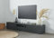 Dmora - TV-Ständer Ulrico, niedriges Wohnzimmer-Kommode mit 3 Türen, TV-Ständer-Basis, 220x40x35 cm, Anthrazit
