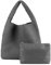 Handgewebte Tasche für Damen, veganes Leder, Griff, Handtasche, Reise-Umhängetasche, Hobo-Tasche, Strandtasche mit Geldbörse, Dunkel_Grau, 14.25*4.8*12.25 inch