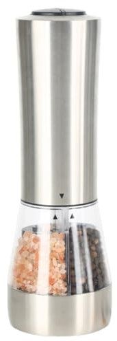 mansH Set di macina sale e elettrico ricaricabile 2 in 1, macinapepe elettrico con ingrandimento regolabile, durevole, facile da usare, 7 x 21,5 cm
