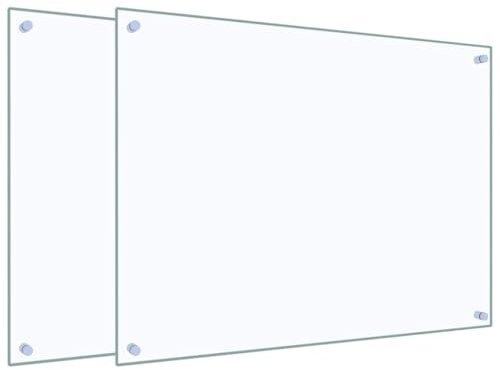 vidaXL Küchenrückwände 2 STK. Transparent 80x60 cm Hartglas, Rückwand, Rückwand für Küche, Rückwand aus Glas, Rückwände, Spritzschutz