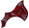 GREENADSCAPE Flower and Bird Pattern Self-adhesive Pickguard Sticker for Acoustic Guitar Guitar Pickguard Unique Wing Design Easy Installation Dark Red Finish Random Style