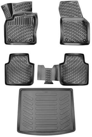 3D Gummimatten Set Passend für VW Tiguan (4. VW Tiguan Allspace |2016-2023| Fußmatten Set)