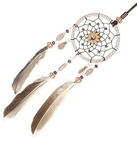 Traumfänger, 1 Stück, Traumfänger-Zubehör, handgefertigte Kunstgegenstände, Makramee-Traumfänger, Wanddekoration für Auto, Zuhause, Wand, Arbeitszimmer, Fenster, weiß