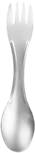 Titanium Fork and Spoon, 2 in 1 Camping Equipment - Pure Steel Forks and Spoons, Combined Alloy Camping Equipment, Eco-Friendly Spork for Backpacking, Hiking