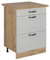 Vicco Küchenunterschrank R-Line, Weiß Landhaus, 60 cm mit Schubladen, AP Eiche