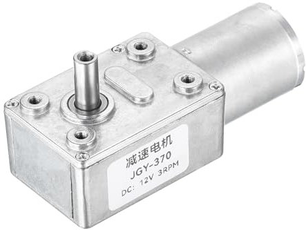sourcing map DC 12V 3RPM Motoriduttore a vite senza fine 6mm D Riduzione albero Motore elettrico Riduttore Motore a vite senza fine Mini turbina a bassa velocità ad alta coppia