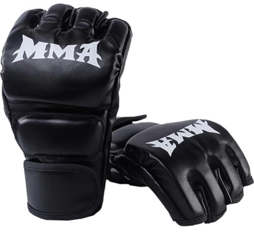 Baokuan MMA Boxhandschuhe Für Erwachsene, Pu-Leder, Boxhandschuhe, Free Fight, Halbfinger-Handschuhe, Thai-Handschuhe, Boxtrainingsausrüstung