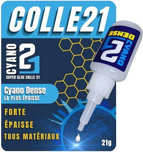 Super Glue Colle21 DENSE - 21g | Colle Cyanoacrylate Épaisse pour Collages Précis et Résistants – Idéale pour Modélisme, Bricolage et Réparations Techniques