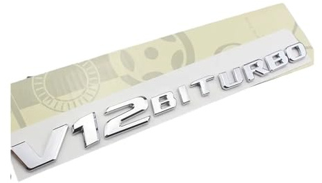 3D ABS V12 V8 BITURBO Buchstaben Auto Seitenabzeichen Emblem Aufkleber Kompatibel mit C63 E63 W212 W213 S63 S65 G63 G65 ML63(V12 BITURBO)
