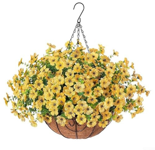 A043-13 Bastel-Kettenkorb mit Seidenveilchen, 25,4 cm