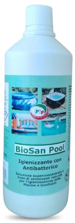 PIP BioSan Pool Dertgente Concentrato igienizzante per Piscine e Gonfiabili Fl. LT.1 Pari a 30 Litri Pronto all'Uso