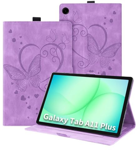 Auslbin Funda para Samsung Galaxy Tab A11+/A11 Plus 11 Pulgadas 2025 SM-X230 SM-X235 SM-X236B Ultra Slim PU Protectora Tableta Carcasa Cover con Función Atril con Soporte Pencil Púrpura