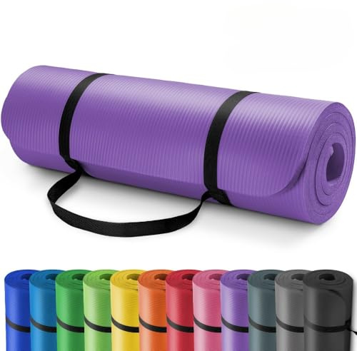 Gymnastikmatte Pilates Sportmatte Bodenmatte Yogamatte, rutschfest, extra dick, Pilates-Gymnastikmatte (Lila,185x60x1,0cm)