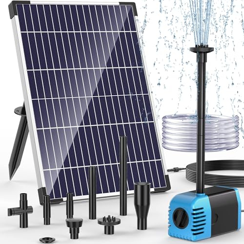 POPOSOAP Solar Pond Pump 12W 600 L/h Outdoor Stable Water Spray | Solar Fountain Pump with Dry-Run Protection Adjustable Flow for Garden Pond Fish Tank Bird Bath