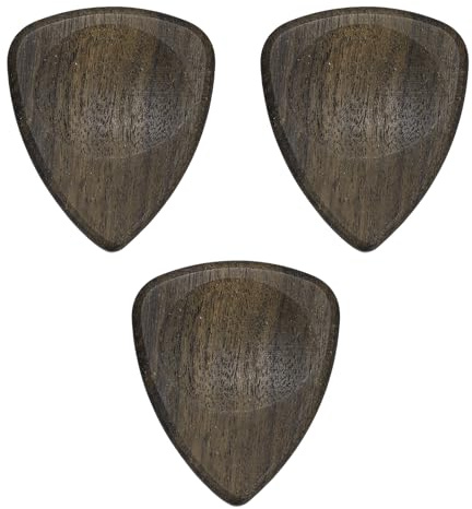 QUARKZMAN 3 Stk Holz Plektrum 3.0mm Ultra Heavy Gauge Holz Plektren Schwarz | Mit Rillen, Für Elektrische Akustische Bass Gitarren