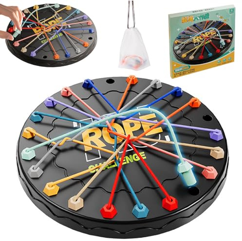 Larfraecy Twisted Rope Brainy Knots Puzzle Game Strategy Board Games-Interactive Strategic Knots Untying Toy for Kids & Adults,Brain Strategy Rope Challenge for Family Gathering,Birthday Gifts