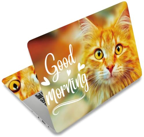 SUPERDANT 3 Pcs Cat Laptop Skin Sticker Cover Decal 38x27 cm Trim-To-Fit Waterproof Scratch-Proof PVC Notebook Wrap For 12-16 Inch Computer Surface Universal