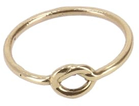 GURU SHOP Filigraner Modeschmuck Ring aus Indien, Boho Schmuck, Knoten/gold