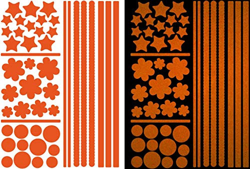 Wandkings.de Motoking Reflektierende Fahrradaufkleber SafeRAD für Sicherheit im Straßenverkehr - ORANGE