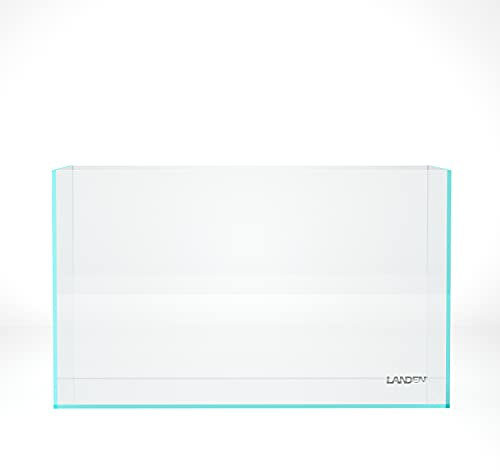 LANDEN 60P 61 Litre 16 gallon Rimless Low Iron Aquarium Tank, 23.6 W × 11.8 D × 14.2 H (60cm x 30cm x 36cm) 6mm Thickness with Nano Foam Leveling Mat