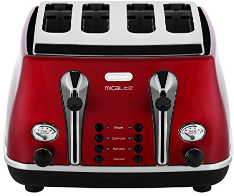 De'Longhi Icona Micalite CTOM4003R 4-Slice Toaster - Red