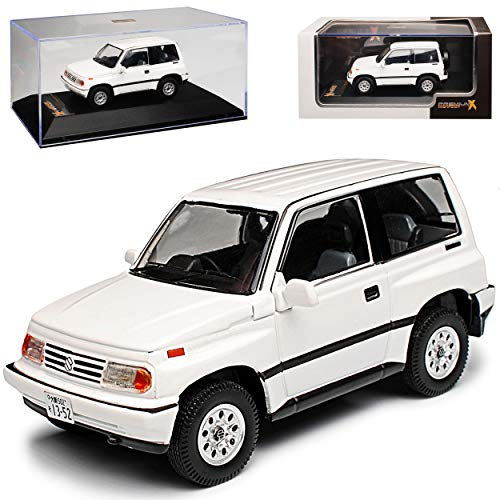PremiumX Suzuki Vitara Escudo 3 Türer Weiss 1988-1998 1/43 Modell Auto mit individiuellem Wunschkennzeichen