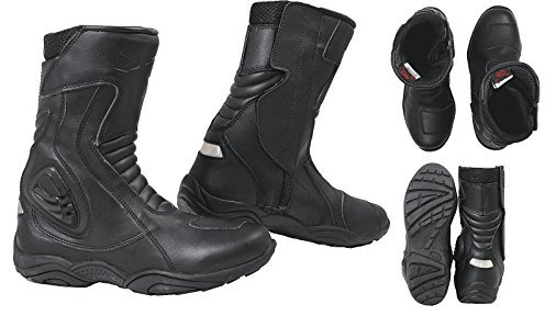 Stivaletto Stivali moto Sport Touring Gran Turismo Impermeabile Basso Nero 41